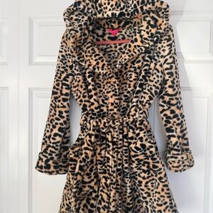 Betsey Johnson Animal Print Fleece Robe
